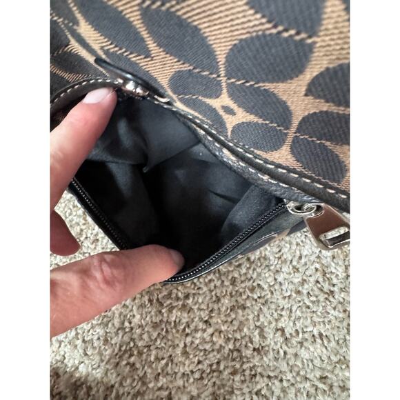 Fossil Marlow Crossbody shoulder bag messenger bag Canvas Leather Black Tan - Picture 4 of 14